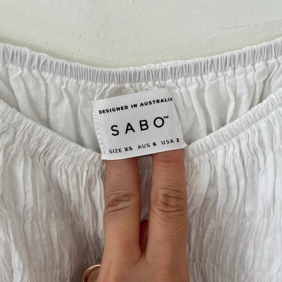 Sabo Skirt White Cut Out Mini Long Sleeve Seven Dress, Size XS - Picture 7 of 13